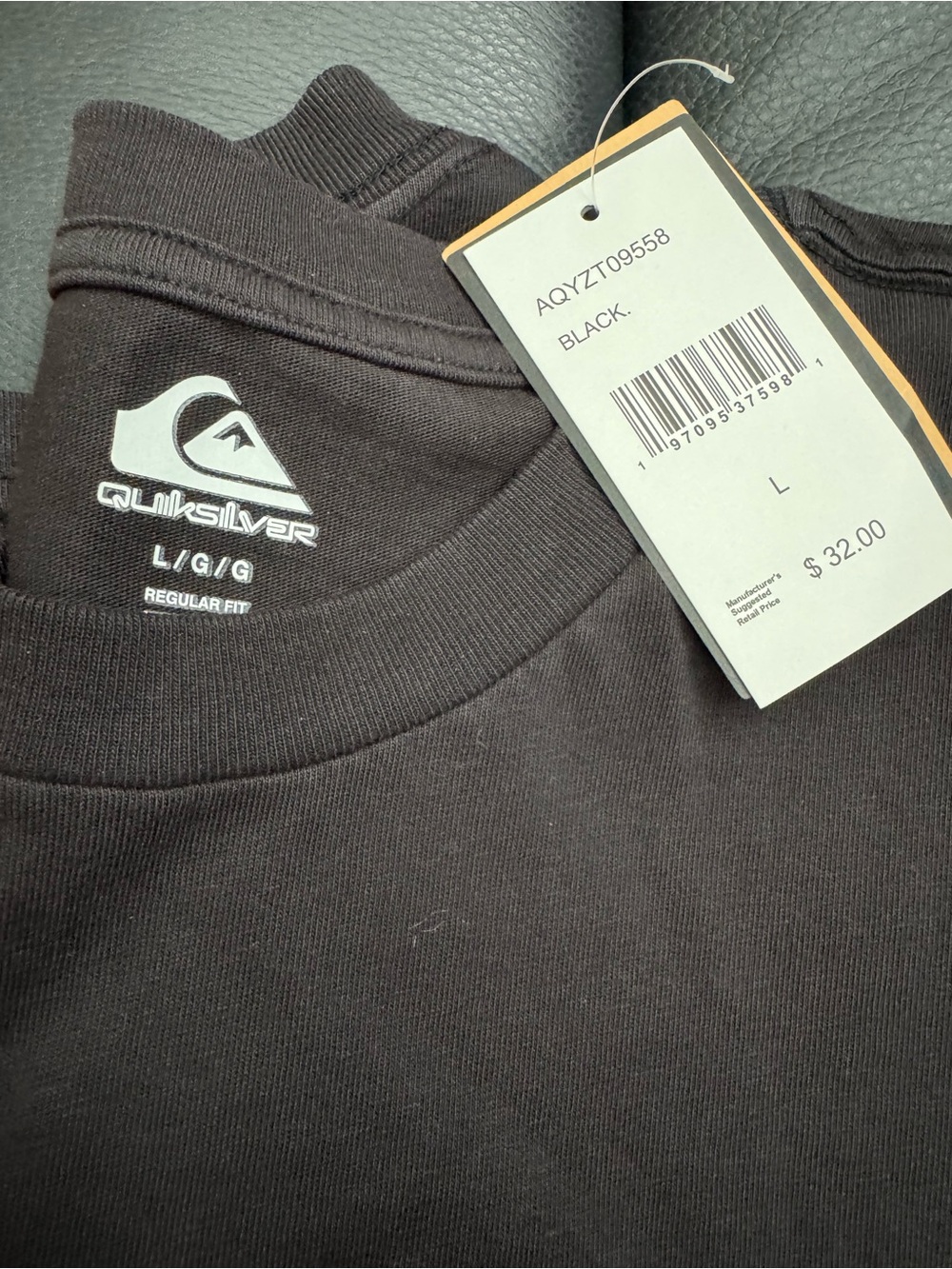 Quiksilver Black Short-Sleeve Crewneck Tee with Logo